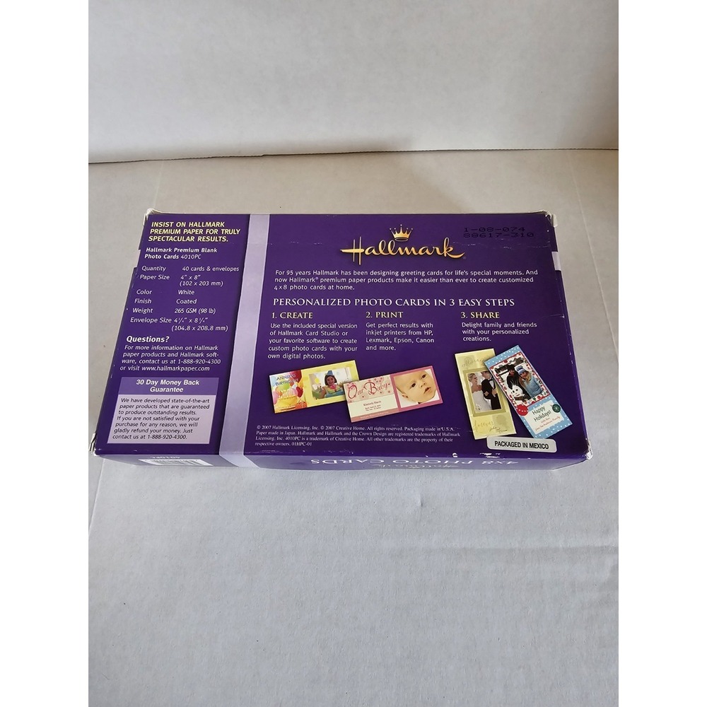 Hallmark Premium Blank 4x8 Photo Cards Set – 40 Cards Envelopes CD  New Open Box - Picture 2 of 5